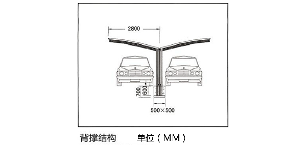 单边背撑式双车位汽车车棚